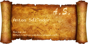 Antos Sándor névjegykártya