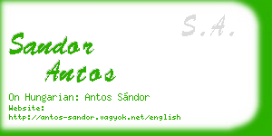 sandor antos business card