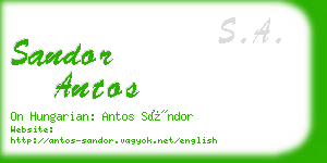 sandor antos business card